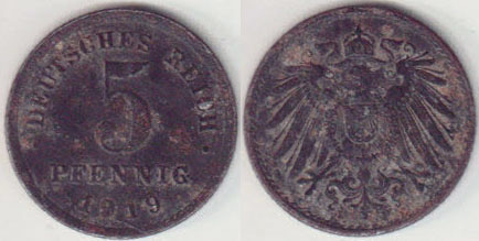 1919 E Germany 5 Pfennig A004452